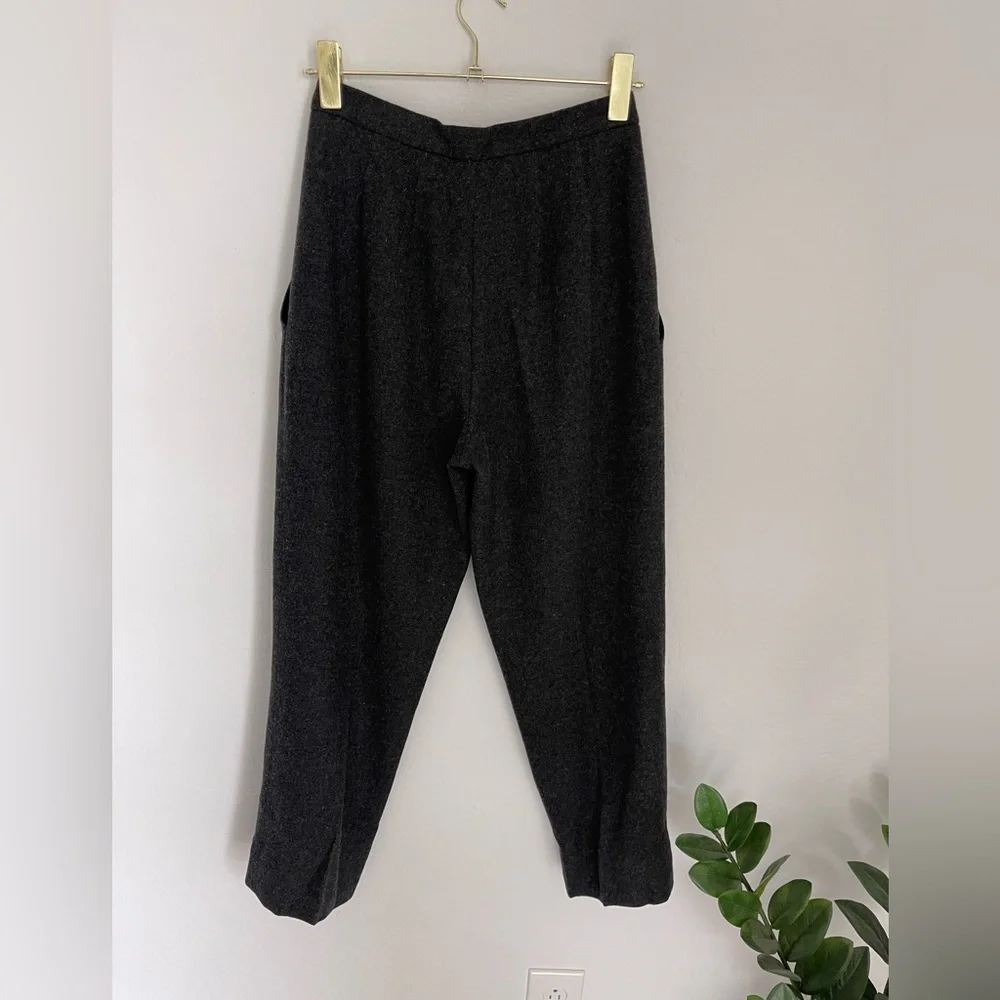 DONNA KARAN NEW YORK High Waist Pintuck 100% Cashmere Pants Size 6 - Picture 5 of 9